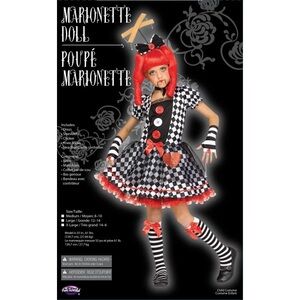 Marionette Doll Costume with Red Wig